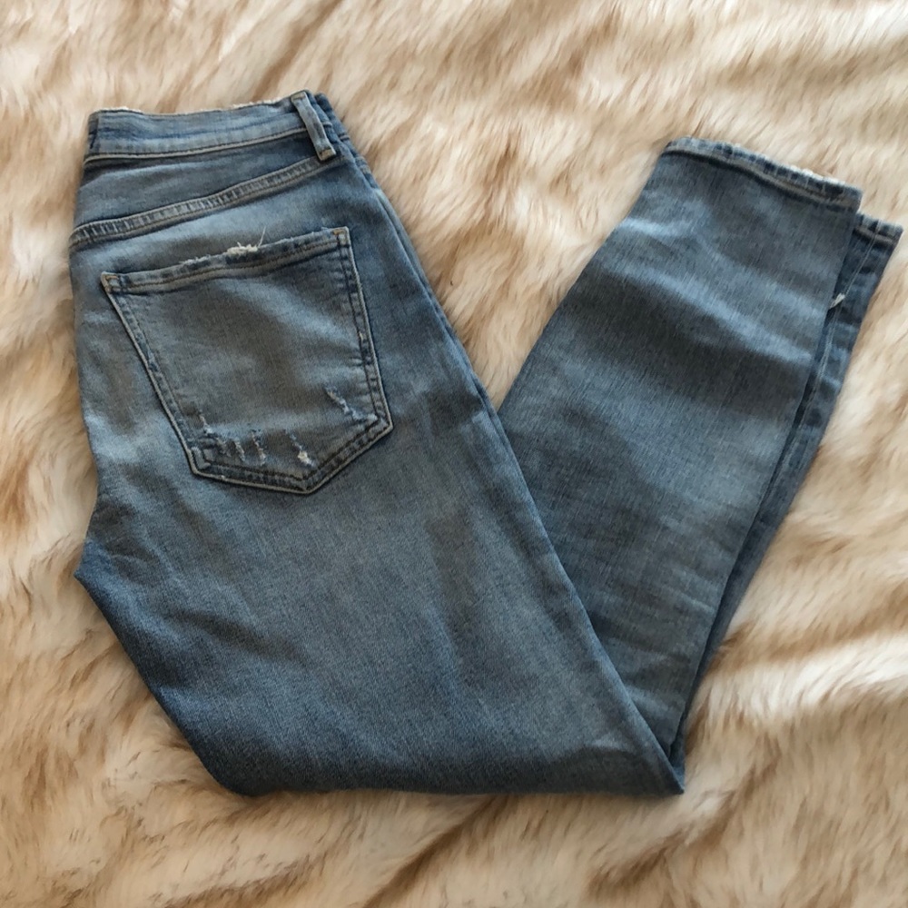 AGoldE distressed high waisted jeans